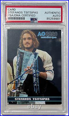 Stefanos Tsitsipas Signed 2020 Australian Open Tennis Card Auto Ao Psa Dna