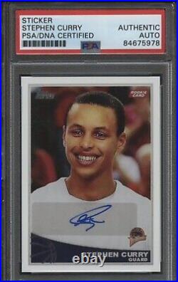Stephen Curry Signed 2009-10 Topps RC Sticker AUTO PSA/DNA Authentic Reprint