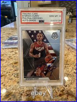 Stephen Curry Signed 2019-20 Panini Mosaic PSA 10 AUTO USA Basketball PSA/DNA