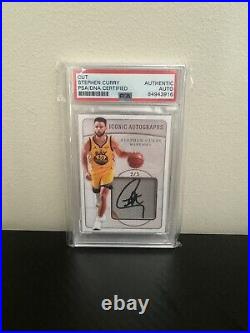 Stephen Curry patch auto 2/5 PSA/DNA certified iconic autographs