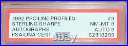 Sterling Sharpe Pop1 No Higher ON-CARD AUTO PSA DNA 1992 Pro Line Profiles Autos