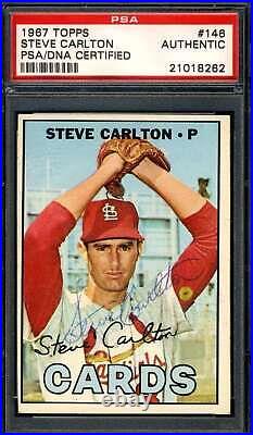 Steve Carlton PSA DNA Vintage Signed 1967 Topps Autograph