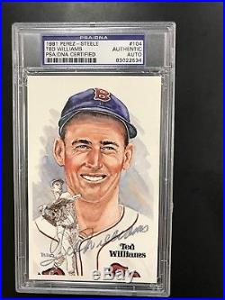 Ted Williams Autographed Auto 1981 Perez-Steele Auto Signed Red Sox PSA DNA #104