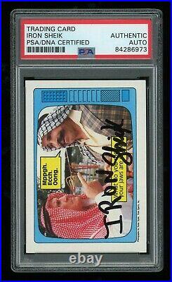 The Iron Sheik PSA/DNA Topps 1985 WWF black ink signed auto autograph card #63