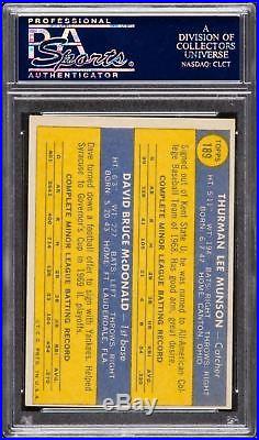 The Only Known 1970 Topps Thurman Munson Signed Autographed Rookie Card PSA DNA