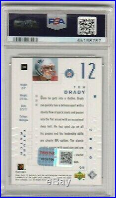 Tom Brady 2000 Upper Deck UD SP Authentic Autograph RC PSA/DNA AUTO 10 TRISTAR