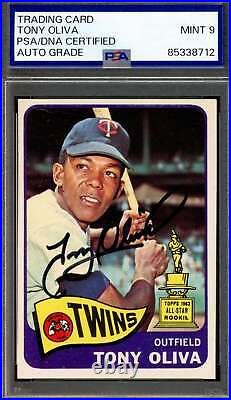 Tony Oliva Mint 9 PSA DNA Signed 1965 Topps Autograph