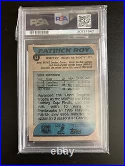 Topps 1986 Patrick Roy Autographed Rookie Card PSA DNA Authenticated