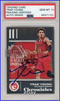 Trae Young 2018-19 Panini Chronicles Autograph Rookie Card #532 PSA/DNA 10