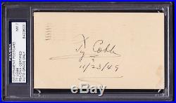 Ty Cobb Certified Authentic Autograph Signed & Dated GPC PSA/DNA Auto Grade NM7