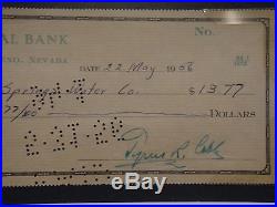 Ty Cobb Signed 1956 Personal Check Psa/dna Certified Authentic Autograph