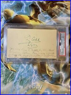 Ty Cobb Signed Postcard Cut AUTO PSA/DNA Authenticated Autograph