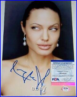 VERY RARE FULL SIGNATURE! Angelina Jolie Signed Autographed 8x12 Photo PSA COA