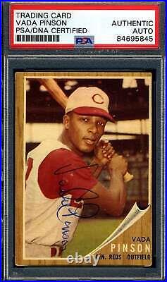Vada Pinson PSA DNA Signed 1962 Topps Autograph