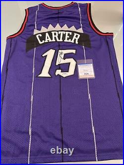 Vince Carter Autographed/Signed NBA Toronto Raptors Jersey PSA/DNA Cert