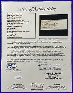 Vince Lombardi Signed Check Football HOF Autograph Packers JSA LOA Slab PSA/DNA