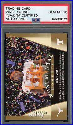 Vince Young Autographed 2011 Upper Deck Signed Football Card PSA Auto 10 93/210