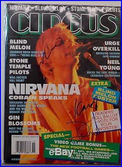 Vry Rare Kurt Cobain Grohl Novoselic Nirvana Signed Autographed Magazine PSA/DNA