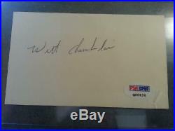 WILT CHAMBERLAIN SIGNED 3X5 INDEX CARD PSA DNA FULL NAME Lakers Auto Autograph