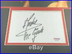 WWF Andre The Giant Autographed 5x7 Filecard PSA/DNA with 11x17 Photo Framed