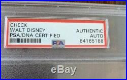 Walt Disney Signed Autograph Bank Check Bold Signature PSA/DNA Disneyland PSA