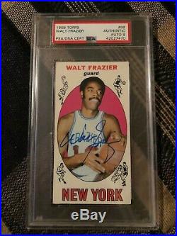 Walt Frazier Signed 1969 Topps #98 Autograph PSA/DNA 9 Rookie HOF NY Knicks