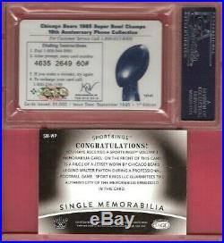 Walter Payton Psa /dna Certified Autograph & Game Used Jersey Card Chicago Bears