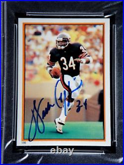 Walter Payton Signed Psa/dna 1985 Topps Football Stickers Card #156 Autograph