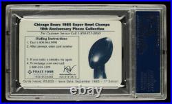 Walter Payton Signed Silver 1995 Super Bowl Champions 10th Anniversary Card PSA