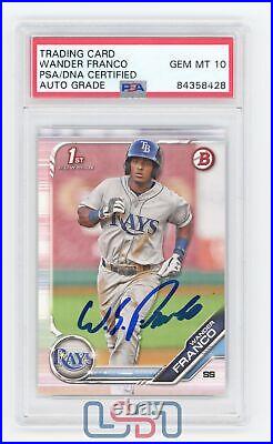 Wander Franco TB Rays Signed Autographed 2019 1st Bowman #BP-100 PSA/DNA 10