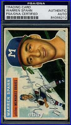 Warren Spahn PSA DNA Signed 1956 Topps Autograph