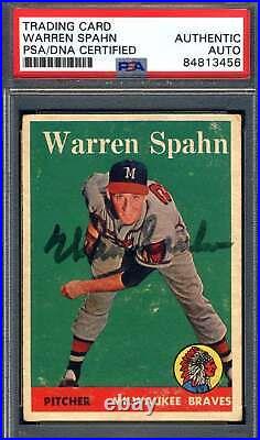 Warren Spahn PSA DNA Signed 1958 Topps Autograph
