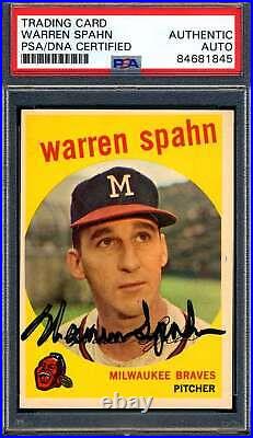 Warren Spahn PSA DNA Signed 1959 Topps Autograph