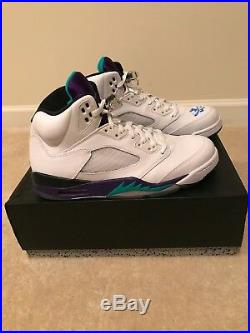 Will Smith Autographed 2013 Air Jordan V 5 Grape Sneakers Shoes Sz 10.5 PSA/DNA