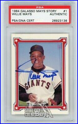 Willie Mays 1984 Galasso Mays Story Autograph Auto Card #1 PSA/DNA