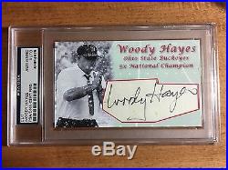 Woody Hayes Signed Custom Snow Card Ohio State Football Coach Autograph PSA/DNA