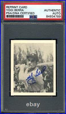 Yogi Berra PSA DNA Coa Signed 1948 Bowman Rookie Reprint Autograph